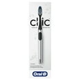 thumbnail image 1 of Clic Manual Toothbrush, Chrome Black, with 1 Replaceable Brush Head and Magnetic Holder, 1 of 10
