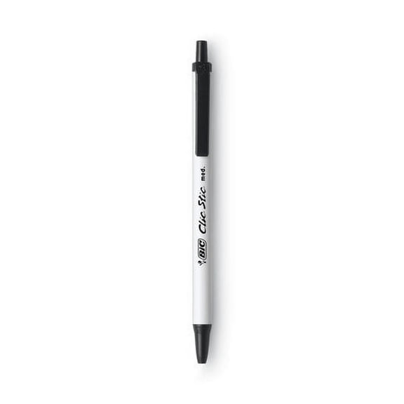 Clic Stic Ballpoint Pen Value Pack, Retractable, Medium 1 Mm, Black Ink, White Barrel, 24/pack | Bundle of 2 Packs