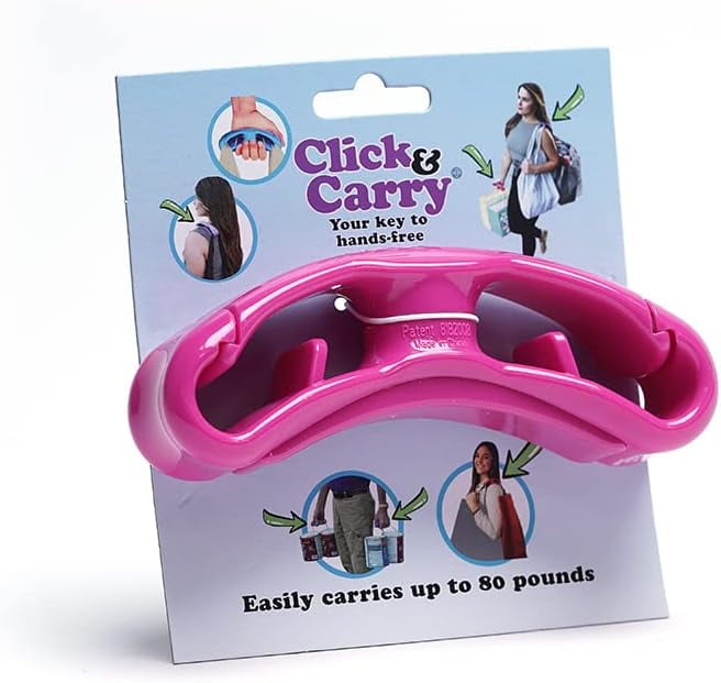 Click & Carry Grocery Bag Carrier, 1 Pack, Fuchsia As seen on Shark