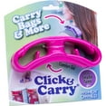 thumbnail image 1 of Click & Carry Grocery Bag Carrying Handle for Kitchen, Travel, or Home 1-Pack Fuchsia, 1 of 15