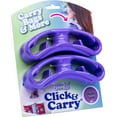 thumbnail image 1 of Click & Carry Grocery Bag Carrying Handle for Kitchen, Travel, or Home 2-Pack Purple, 1 of 15