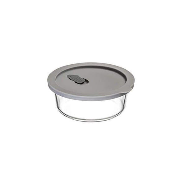 Click Clack 0.6 Quart Cook+ Round Heatproof Glass Container | Grey