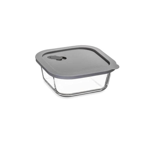 Click Clack 0.8 Quart Cook+ Square Heatproof Glass Container | Grey