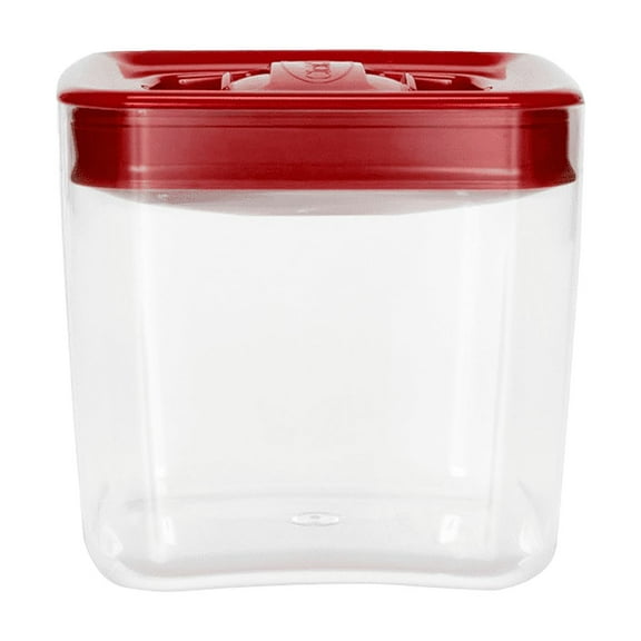 Click Clack Cube Food Storage Container with Red Lid, 1.5 Quart