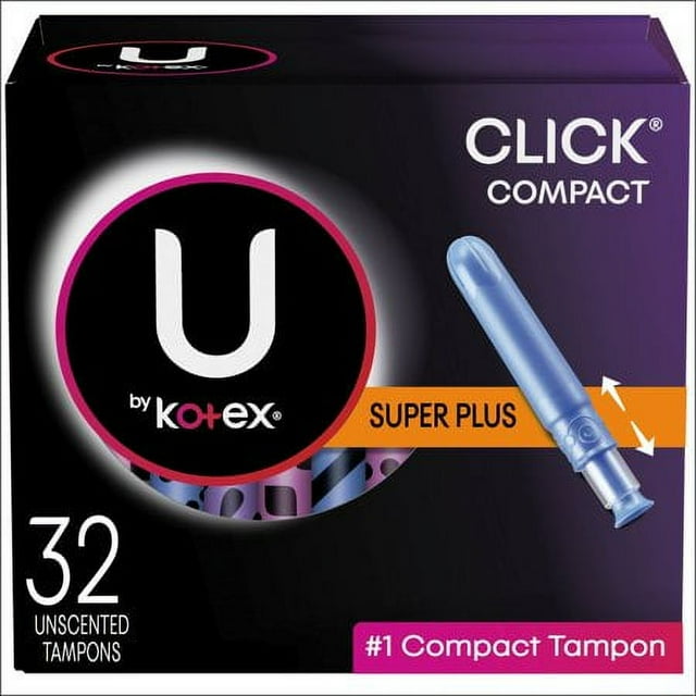 Click Compact Tampons, Super Plus Absorbency, Unscented - 32.0 Ea (Pack of 4)