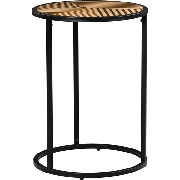 Click Decor Wilson Round Side Table Carbon Black