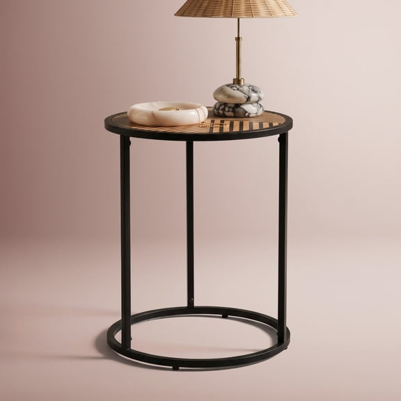 Click Decor Wilson Round Side Table Carbon Black