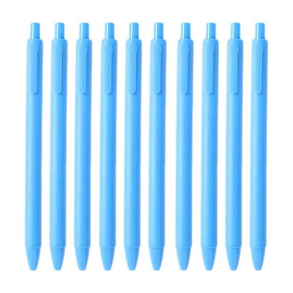 Click Gel Pen, 0.5Mm Ink Writing Pen, Fast Drying Transparent Gel Pens for Classroom Office Drafting, 10Pcs Blue