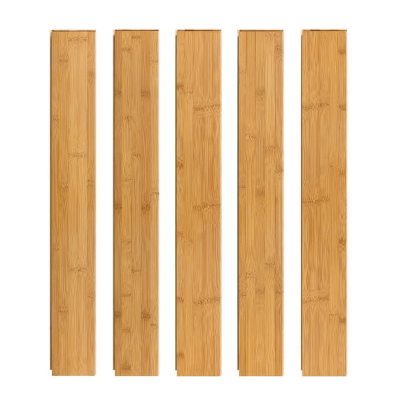 Click Lock Light Honey Bamboo Flooring, 37.8" L x 3.78" W x 0.59" T Prefinished Planks, 20 Pack (19.8 Sq.Ft.)
