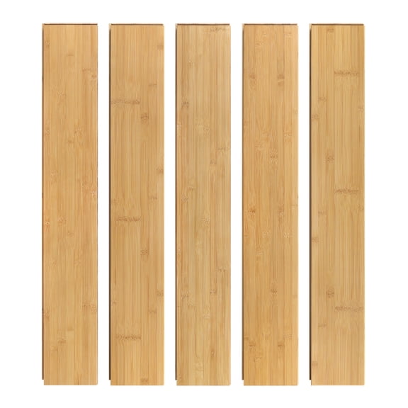 Click Lock Light Honey Bamboo Flooring, 40.16" L x 5.12" W x 0.59" T, Prefinished 14 Pack (20 Sq.Ft.)