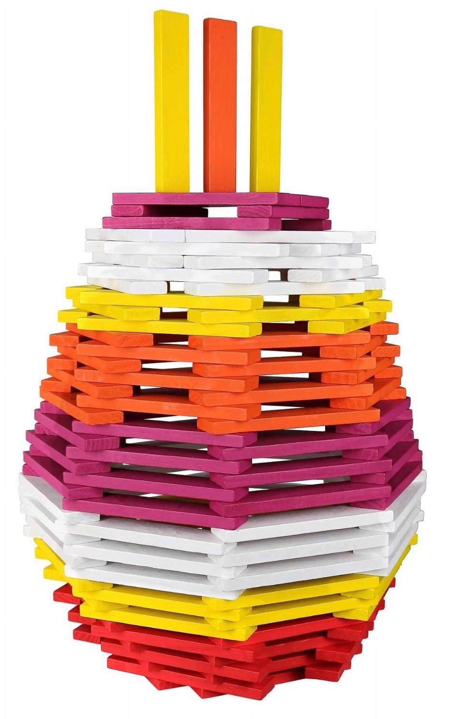 Click N' Play 100 Real Wooden Blocks Set, Building Blocks and Stacking