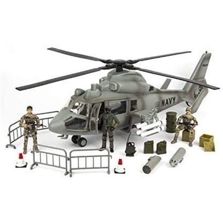 Click N' Play Aerial Rocket Helicopter with Accessories Action Figure Set, 24 Pieces