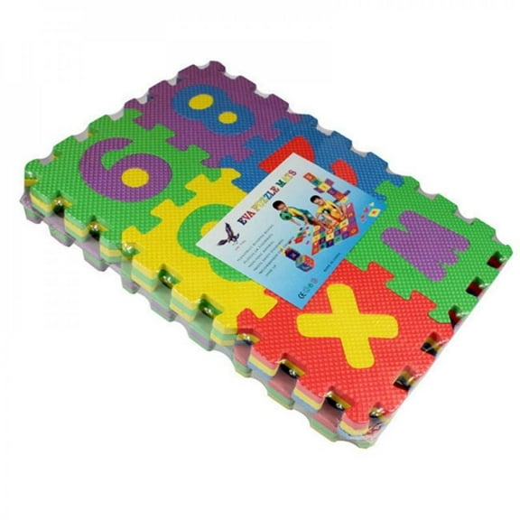 Click N' Play, Alphabet and Numbers Foam Puzzle Play Mat, 36 Tiles (Each Tile Measures 12 X 12 Inch for a Total Coverage of 36 S