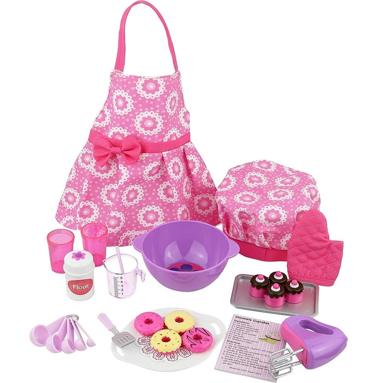 Click N' Play Doll Baking Set With Apron And Chef Hat, Perfect For