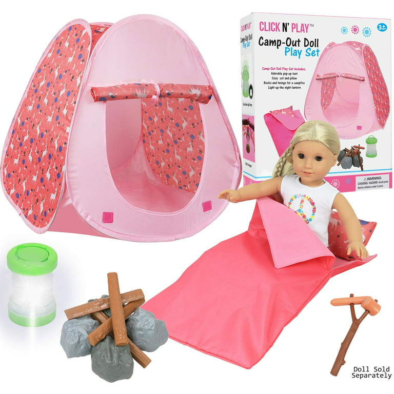 Click N' Play Doll Camping Travel Set & Accessories Perfect for 18 inch  American Girl Doll