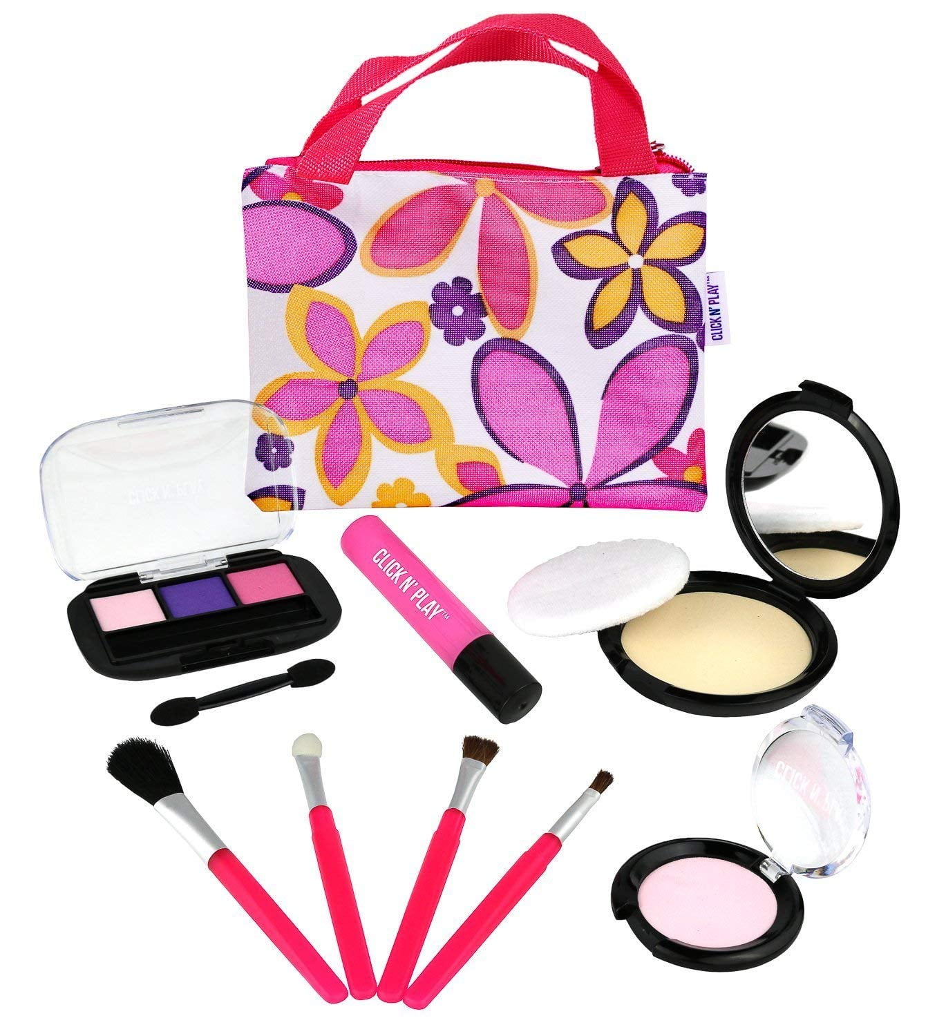 Click n' Play]Click n' Play Pretend Play Cosmetic and Makeup Set with  Floral Tote Bag CNP0272 [並行輸入品] その他キッチン、日用品、文具