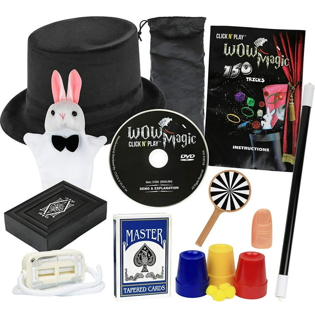 Click N' Play Rabbit and Hat Magic Trick Set for Kids, Over 150 Tricks