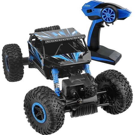 Click N’ Play Remote Control Car | 4WD Off Road Rock Crawler Vehicle | RC Car Off-Road has 2.4 GHz Radio Control Frequency | Blue