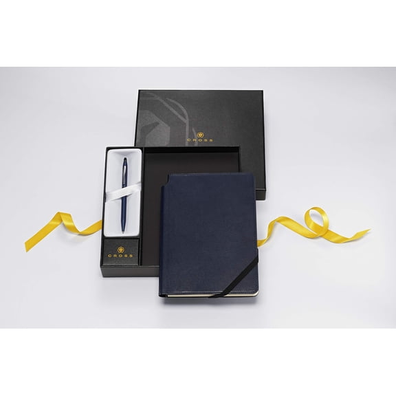 Cross Click Black Lacquer Ballpoint Pen & Midnight Blue Journal