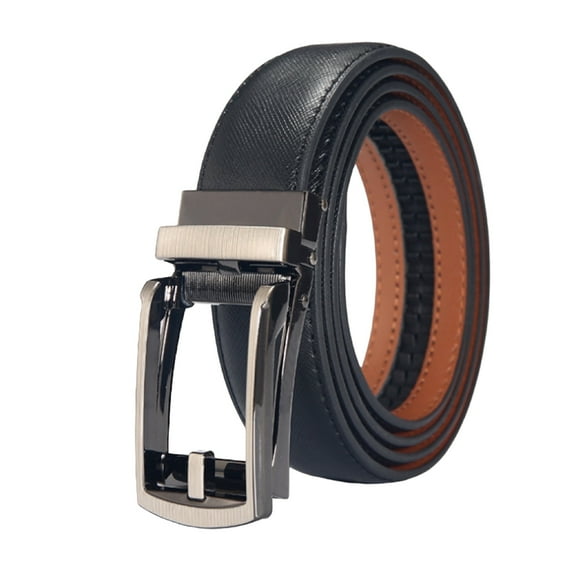 Men's Ratchet Dress Belt with Slide Buckle – Adjustable Trim to Fit, Up to 45" Waist (Black)