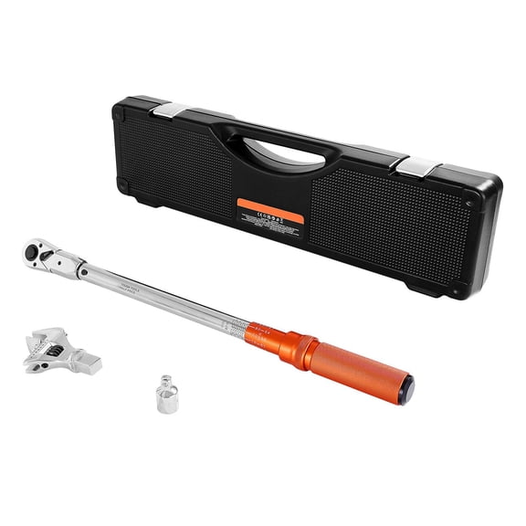 Click Torque Wrench, 1/2 Inch Drive, 20-160 ft-lb/27-217 Nm, Dual-Direction, 2% Accuracy, Interchangeable Head, for Automotive