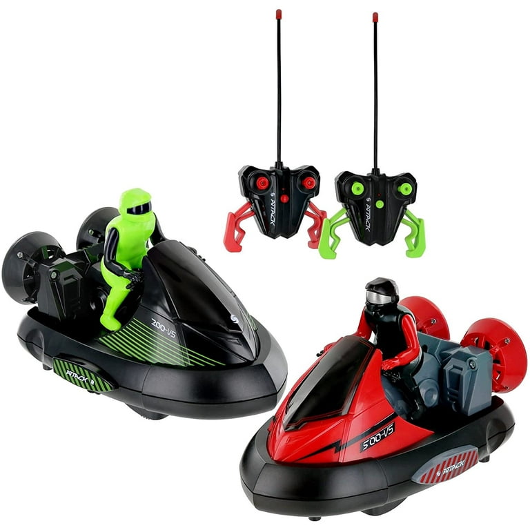 Click n Play Set of 2 Stunt Remote Control RC Battle Kids Bumper Cars with Drivers