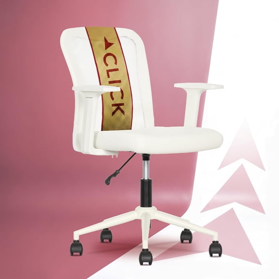 Click365 AeroCore M110 Adult Mesh Mid Back Indoor Residential Ergonomic Office Chairs Hardware Kit, White