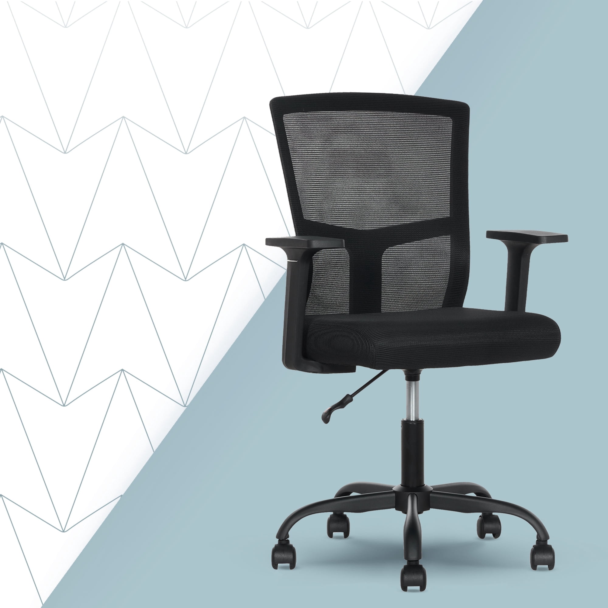 Click365 AeroCore M120 Mesh Mid Back Indoor Residential Ergonomic Office Chairs, Hardware Kit, Black