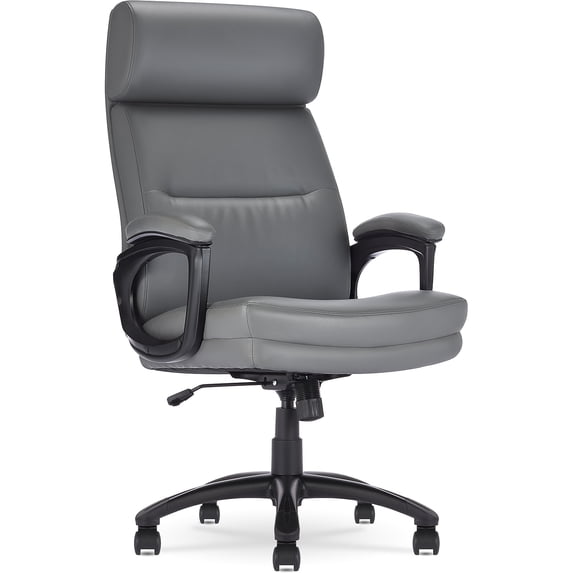 Click365 Classic Big & Tall Executive Office Chair Bonded Leather Gray