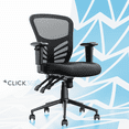 thumbnail image 1 of Click365 Flow Mid Back Mesh Office Chair Lumbar Support Extra Padded Seat Black, 1 of 12
