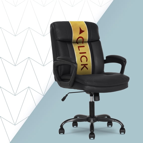 Click365 Click365 Adult Polyurathane Mid Back Indoor Commercial Ergonomic Office Chairs Hardware Kit, Black