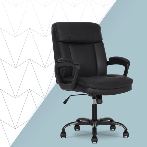 Click365 Adult Polyurathane Mid Back Indoor Commercial Ergonomic Office Chairs Hardware Kit, Black