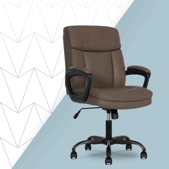 Click365 Click365 Adult Polyurathane Mid Back Indoor Commercial Ergonomic Office Chairs Hardware Kit, Brown