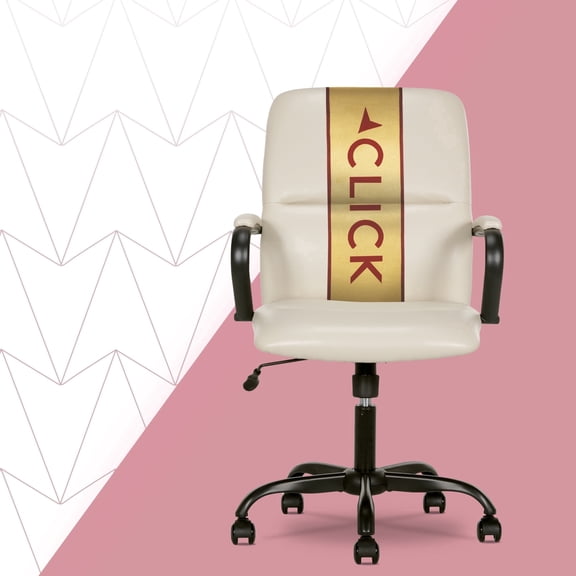 Click 365 Adult Polyurathane Mid Back Indoor Commercial Ergonomic Office Chairs Hardware Kit, Cream