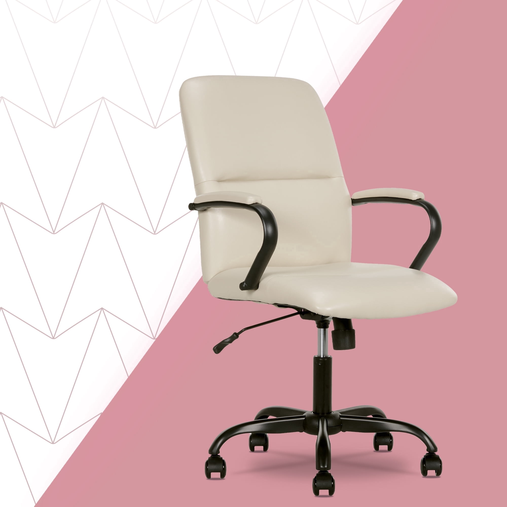 Click 365 Adult Polyurathane Mid Back Indoor Commercial Ergonomic Office Chairs Hardware Kit, Cream