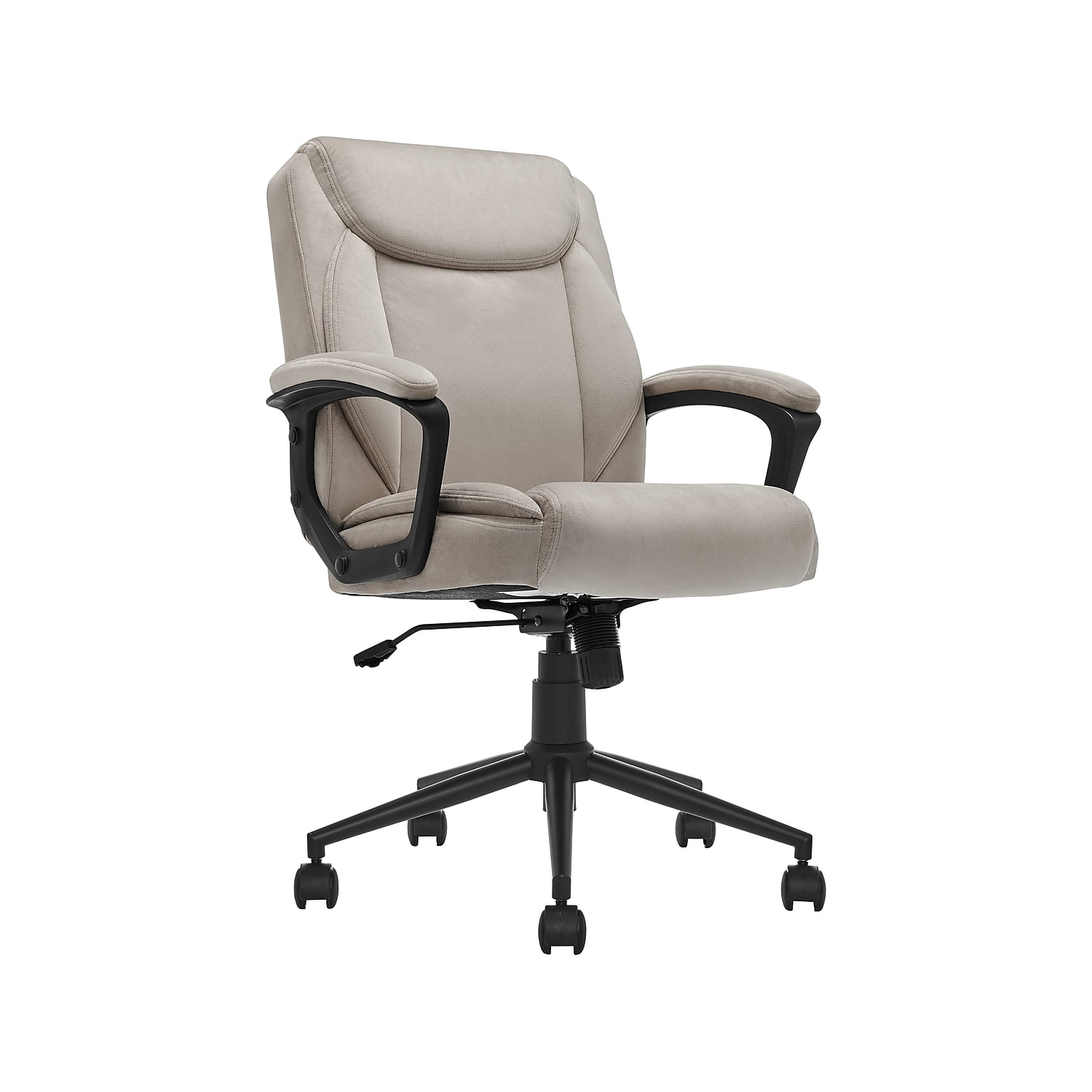 Beige Ergonomic Swivel Recliner Chair with Padded Armrests