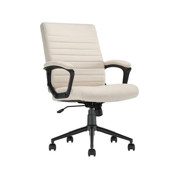 Click365 Transform 3.0 Ergonomic Mid Back Desk Chair Vegan Leather White