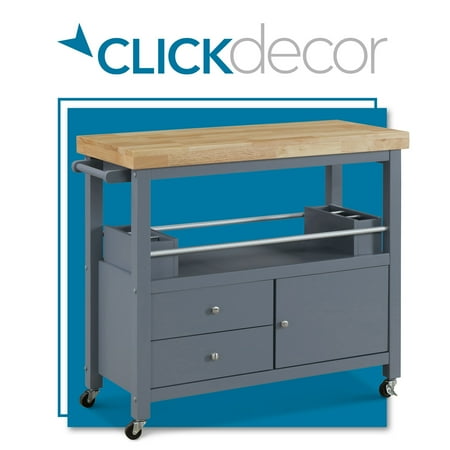 Click Decor - Anson Kitchen Cart - Gray
