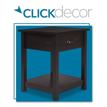 Click Decor - Traditional Wood 1-Drawer Night Stand - Ebony