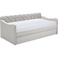 thumbnail image 1 of ClickDecor Carmina Upholstered Twin Size Daybed with Roll Out Trundle, Beige, 1 of 10