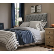 ClickDecor Kenton Contemporary Wood Veneer Tufted Platform Bed, Queen, Light Gray