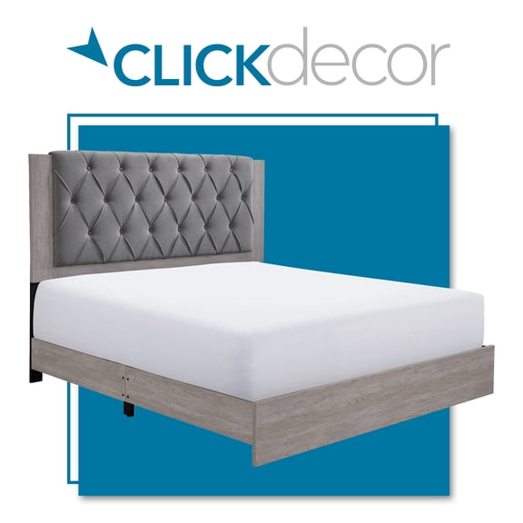 ClickDecor Kenton Platform King Bed in Light Gray
