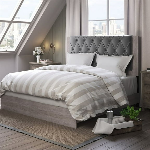 ClickDecor Kenton Platform King Bed in Light Gray