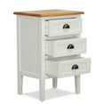 thumbnail image 1 of ClickDecor Martin Solid Wood End Table Storage Nightstand with 3 Drawers, White, 1 of 8