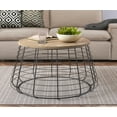 thumbnail image 1 of ClickDecor Lydia Matte Black Wireframe Round Coffee Table in Black, 1 of 7