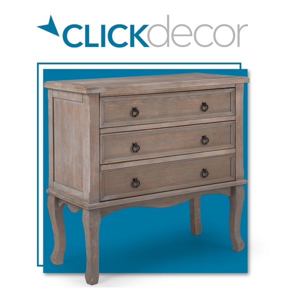 ClickDecor Thomas 3 Drawer Chest Gray