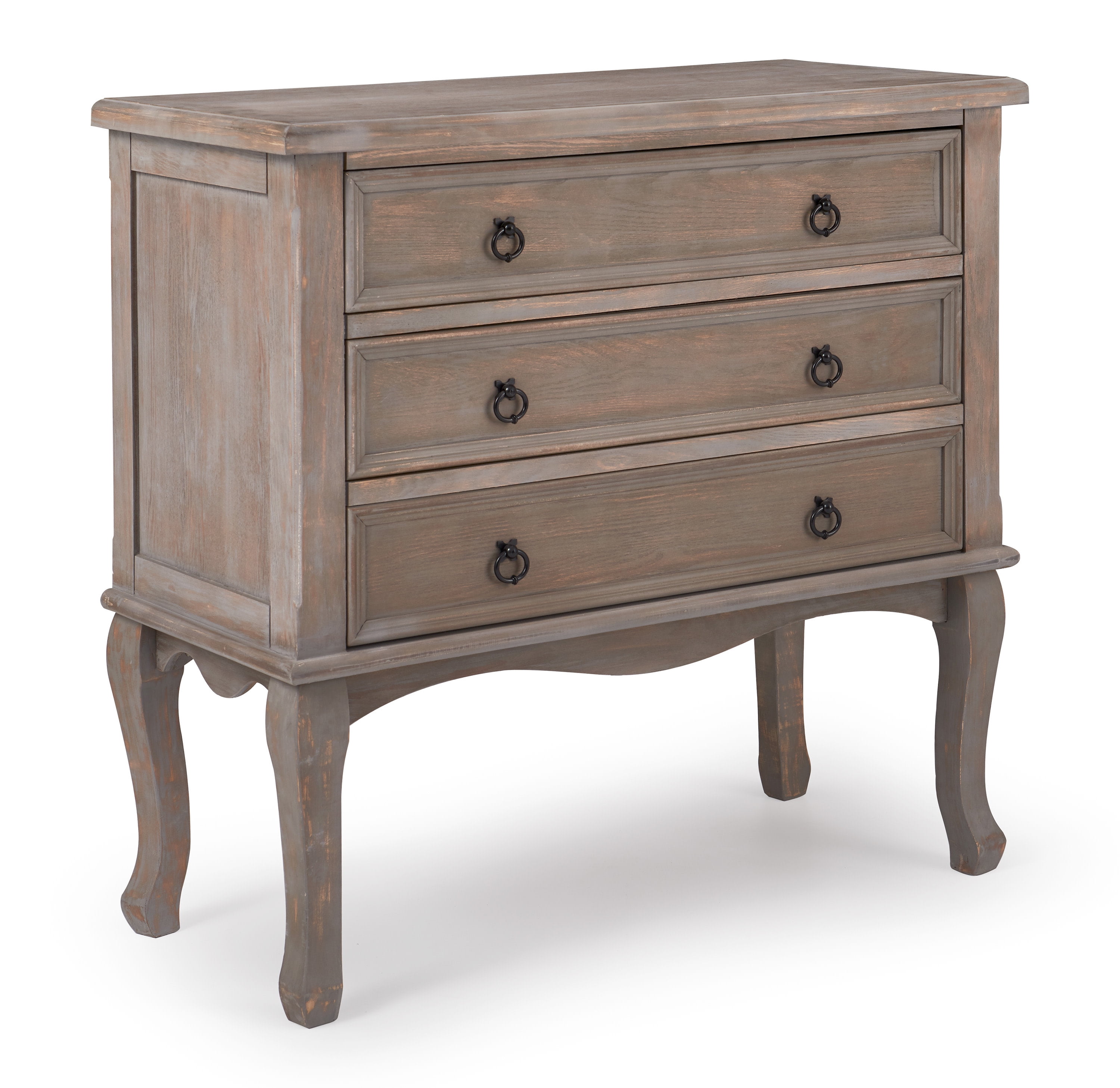 Elegant Farmhouse Light Gray 3-Drawer Storage Chest
