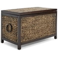 thumbnail image 1 of ClickDecor Wilson Farmhouse Wicker Trunk Acacia 30" Storage Basket Rustic Brown, 1 of 13