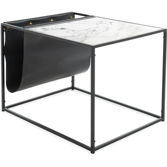 ClickDecor Wilson Magazine Storage End Table Marble Print