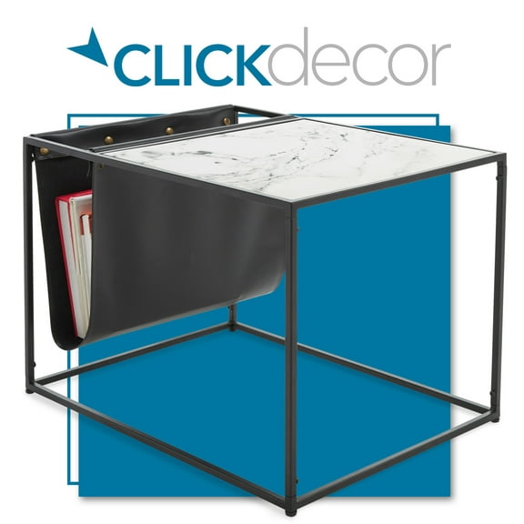 ClickDecor Wilson Modern Accent Side Table with Magazine Holder, Black